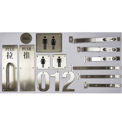 Decorative Hardware Stainless Steel Door Sign Plate With Pull Handle